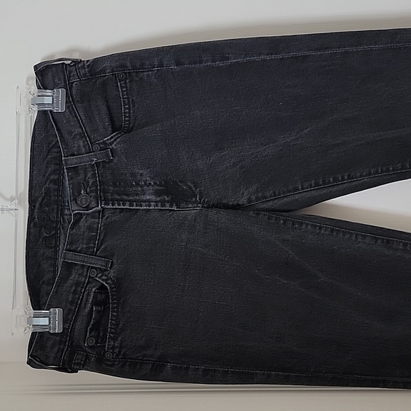 7 For All Mankind, Size 27 Washed Black Flared Jeans w/Sparkle Lightning Bolts - Picture 13 of 15